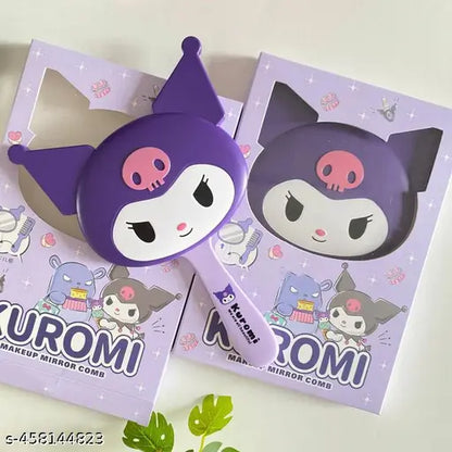 Kuromi Hand Mirror With Comb
