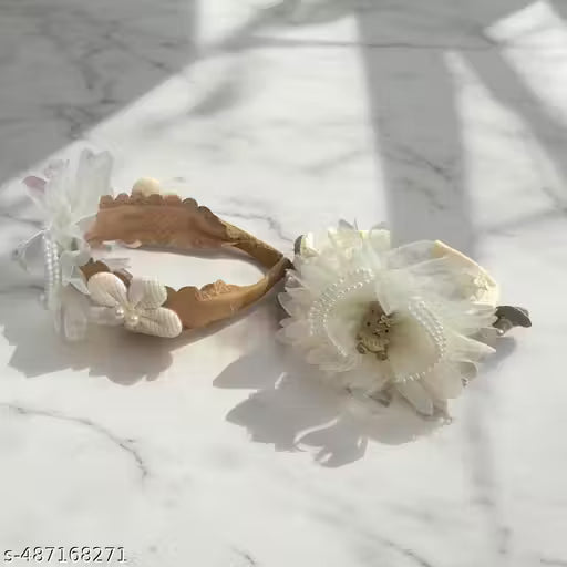 Korean Floral Pearl Teddy Headbands